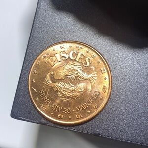 Copper collectible coin - zodiac - Pisces